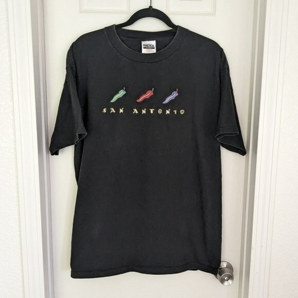 Men's Tultex San Antonio  Embroidered Chili Peppers T-Shirt - XL - Picture 1 of 7